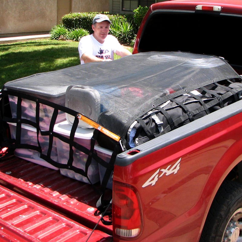 Gladiator Cargo Nets Gladiator Cargo Gear - SafetyWeb Cargo Net - Heavy Duty, Truck Bed Organizer- Bed Cover-tie Down-Adjustable- Camping- Small (SSW-100) 4.75' x 6' - Image 4